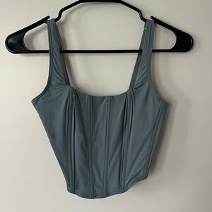 Dusty blue corset top, adjustable straps! Size small